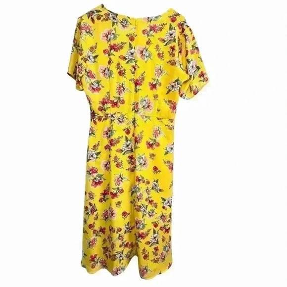 Lulus Windows Down Yellow Floral Print Button-Front Midi Dress | Size Large - Picture 2 of 8